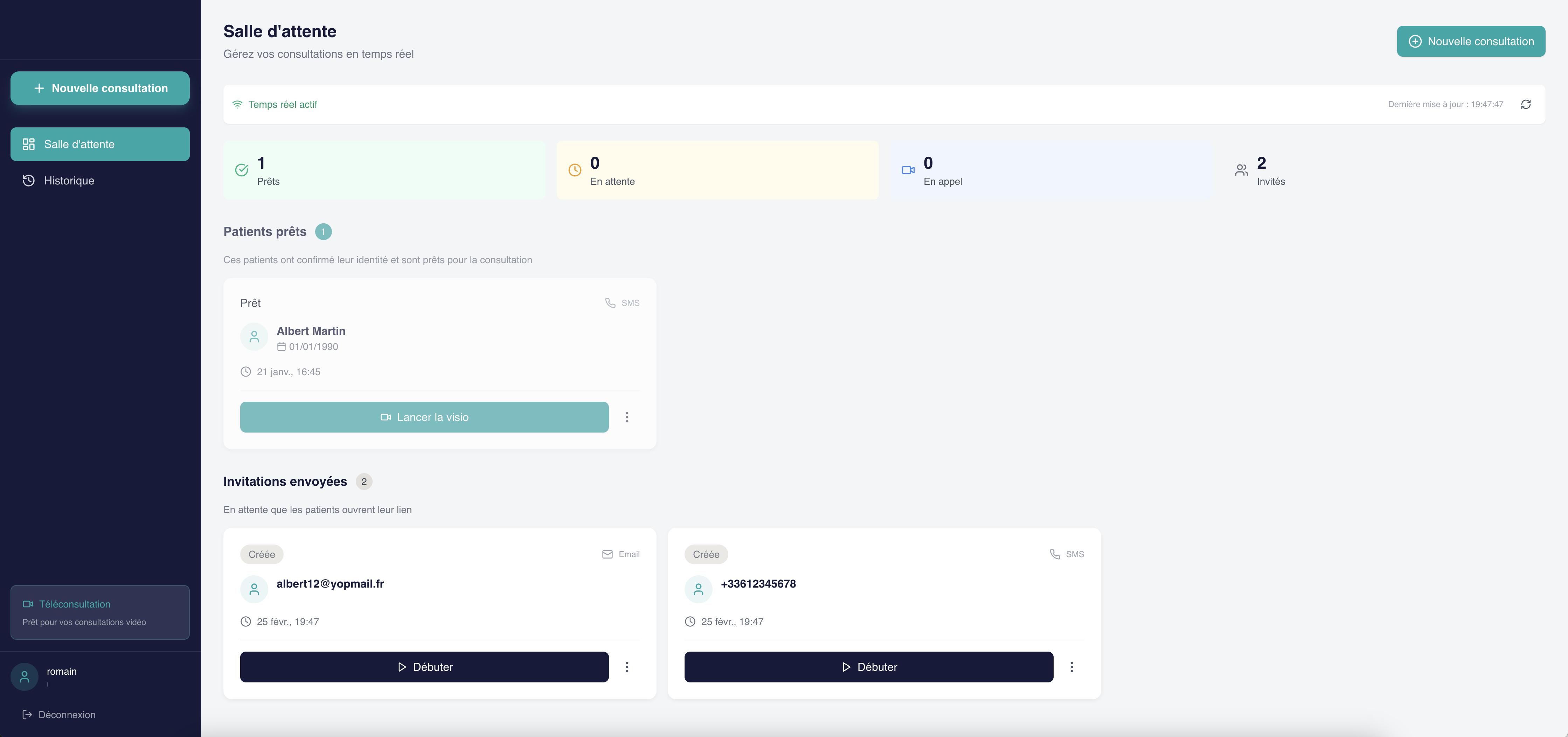 Salle d'attente virtuelle
